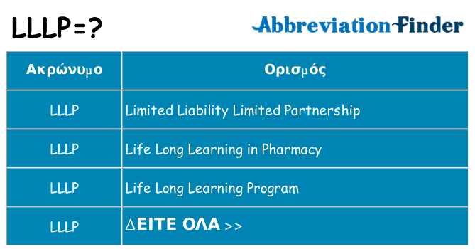 Τι σημαίνει lllp ηρεμήσει