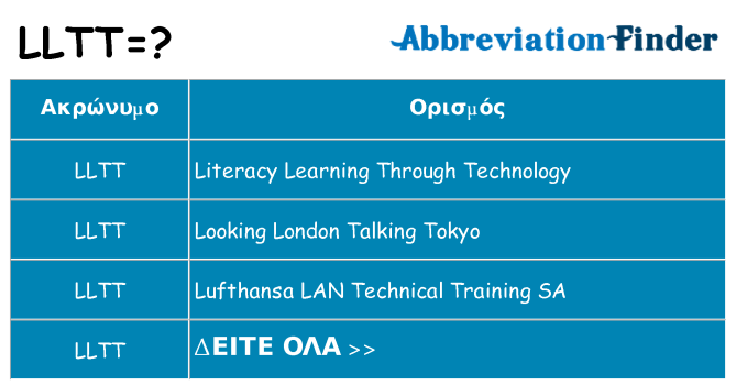 Τι σημαίνει lltt ηρεμήσει