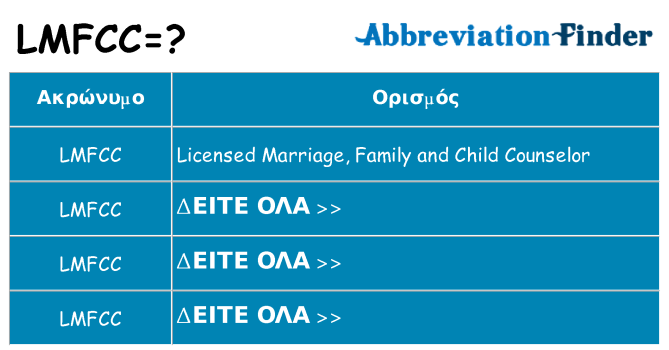 Τι σημαίνει lmfcc ηρεμήσει