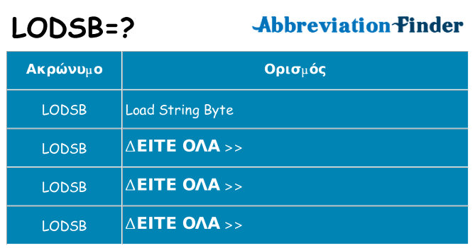 Τι σημαίνει lodsb ηρεμήσει
