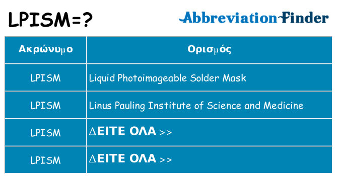 Τι σημαίνει lpism ηρεμήσει