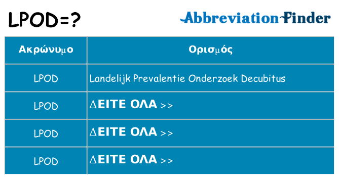 Τι σημαίνει lpod ηρεμήσει