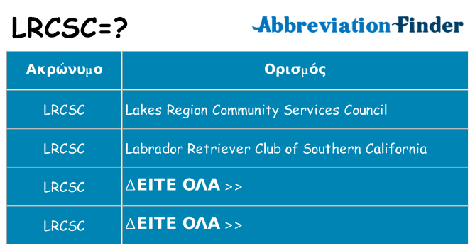 Τι σημαίνει lrcsc ηρεμήσει