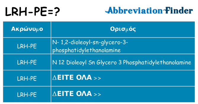 Τι σημαίνει lrh-pe ηρεμήσει