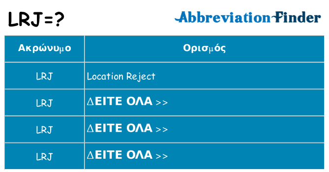 Τι σημαίνει lrj ηρεμήσει