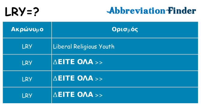 Τι σημαίνει lry ηρεμήσει