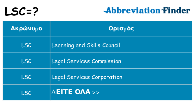Τι σημαίνει lsc ηρεμήσει