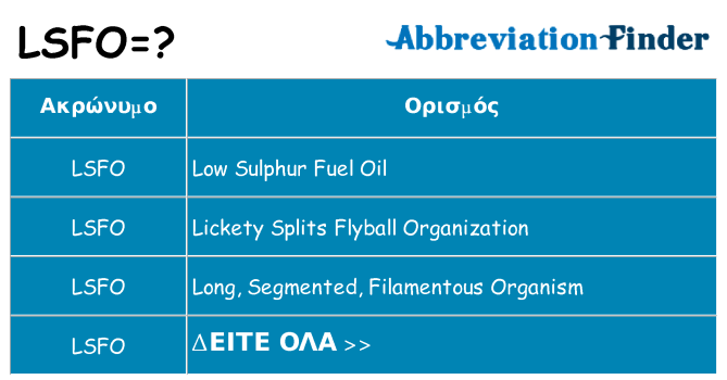 Τι σημαίνει lsfo ηρεμήσει