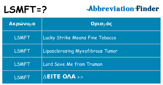 Τι σημαίνει lsmft ηρεμήσει