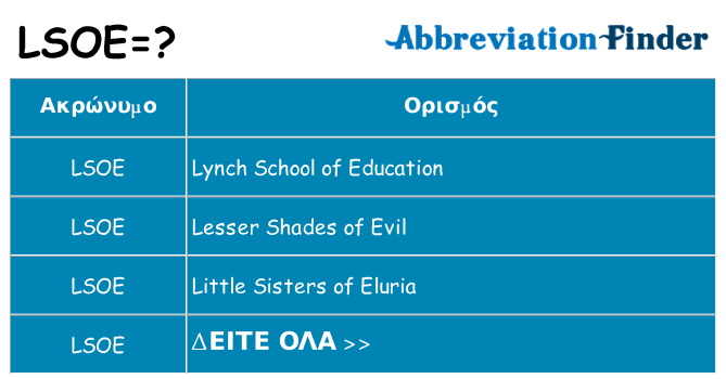 Τι σημαίνει lsoe ηρεμήσει