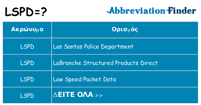 Τι σημαίνει lspd ηρεμήσει