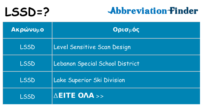Τι σημαίνει lssd ηρεμήσει