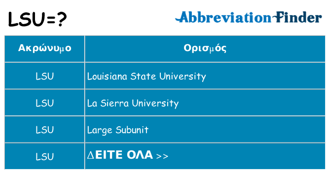 Τι σημαίνει lsu ηρεμήσει