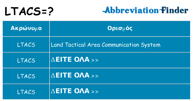 Τι σημαίνει ltacs ηρεμήσει