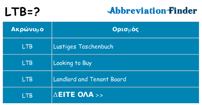 Τι σημαίνει ltb ηρεμήσει
