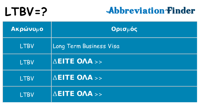 Τι σημαίνει ltbv ηρεμήσει
