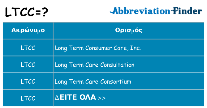 Τι σημαίνει ltcc ηρεμήσει