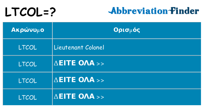 Τι σημαίνει ltcol ηρεμήσει