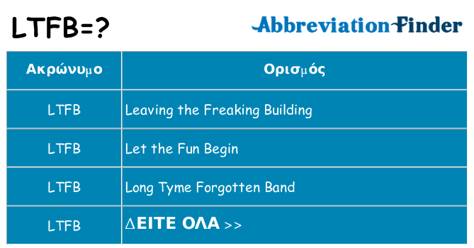 Τι σημαίνει ltfb ηρεμήσει