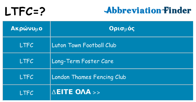 Τι σημαίνει ltfc ηρεμήσει