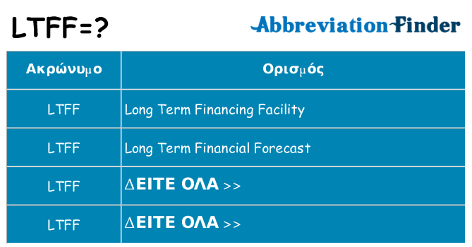 Τι σημαίνει ltff ηρεμήσει