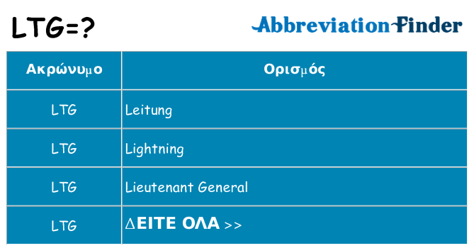 Τι σημαίνει ltg ηρεμήσει