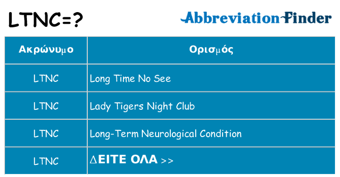 Τι σημαίνει ltnc ηρεμήσει