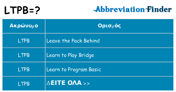 Τι σημαίνει ltpb ηρεμήσει
