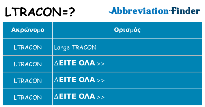 Τι σημαίνει ltracon ηρεμήσει