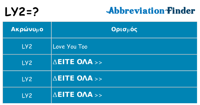 Τι σημαίνει ly2 ηρεμήσει