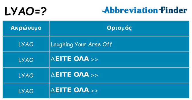 Τι σημαίνει lyao ηρεμήσει