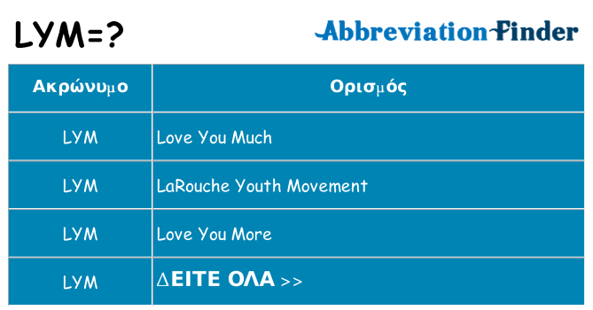 Τι σημαίνει lym ηρεμήσει
