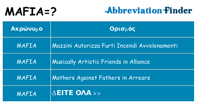 Τι σημαίνει mafia ηρεμήσει
