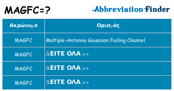 Τι σημαίνει magfc ηρεμήσει