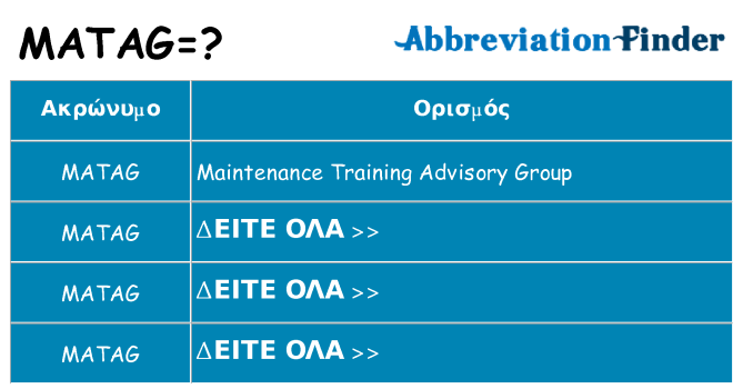 Τι σημαίνει matag ηρεμήσει