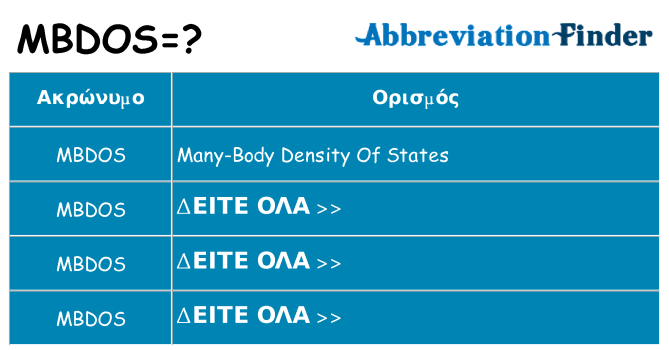 Τι σημαίνει mbdos ηρεμήσει