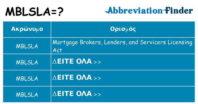 Τι σημαίνει mblsla ηρεμήσει
