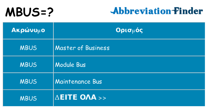 Τι σημαίνει mbus ηρεμήσει