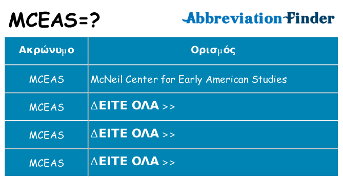 Τι σημαίνει mceas ηρεμήσει
