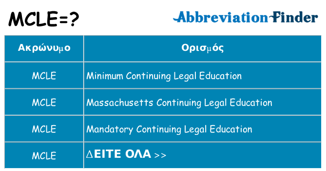 Τι σημαίνει mcle ηρεμήσει