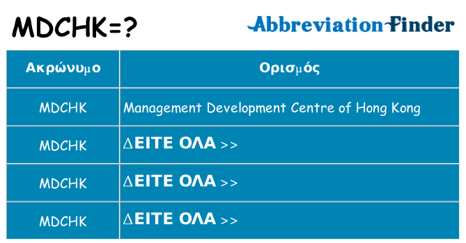 Τι σημαίνει mdchk ηρεμήσει