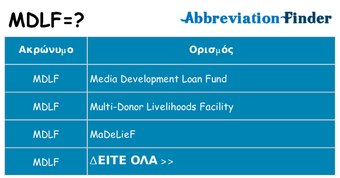 Τι σημαίνει mdlf ηρεμήσει