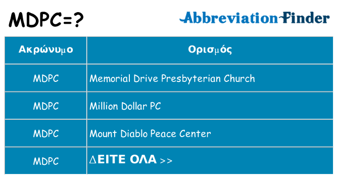 Τι σημαίνει mdpc ηρεμήσει