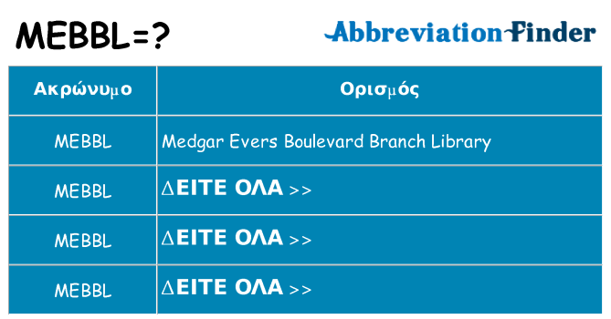 Τι σημαίνει mebbl ηρεμήσει