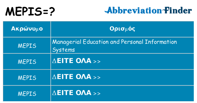 Τι σημαίνει mepis ηρεμήσει