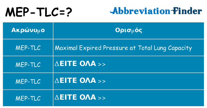 Τι σημαίνει mep-tlc ηρεμήσει