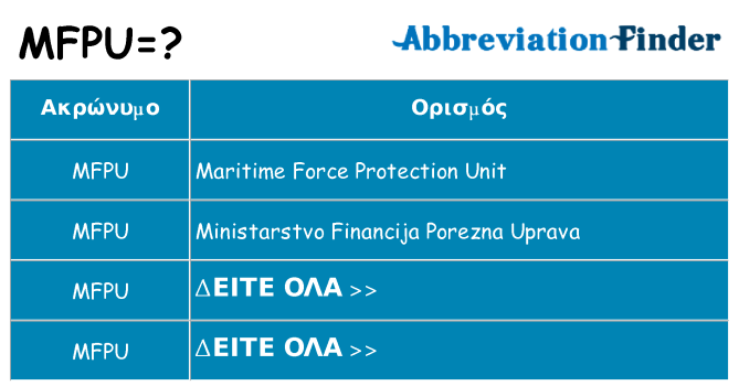 Τι σημαίνει mfpu ηρεμήσει