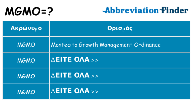 Τι σημαίνει mgmo ηρεμήσει