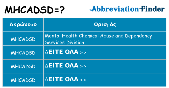 Τι σημαίνει mhcadsd ηρεμήσει