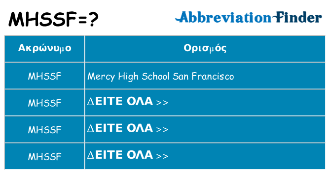 Τι σημαίνει mhssf ηρεμήσει